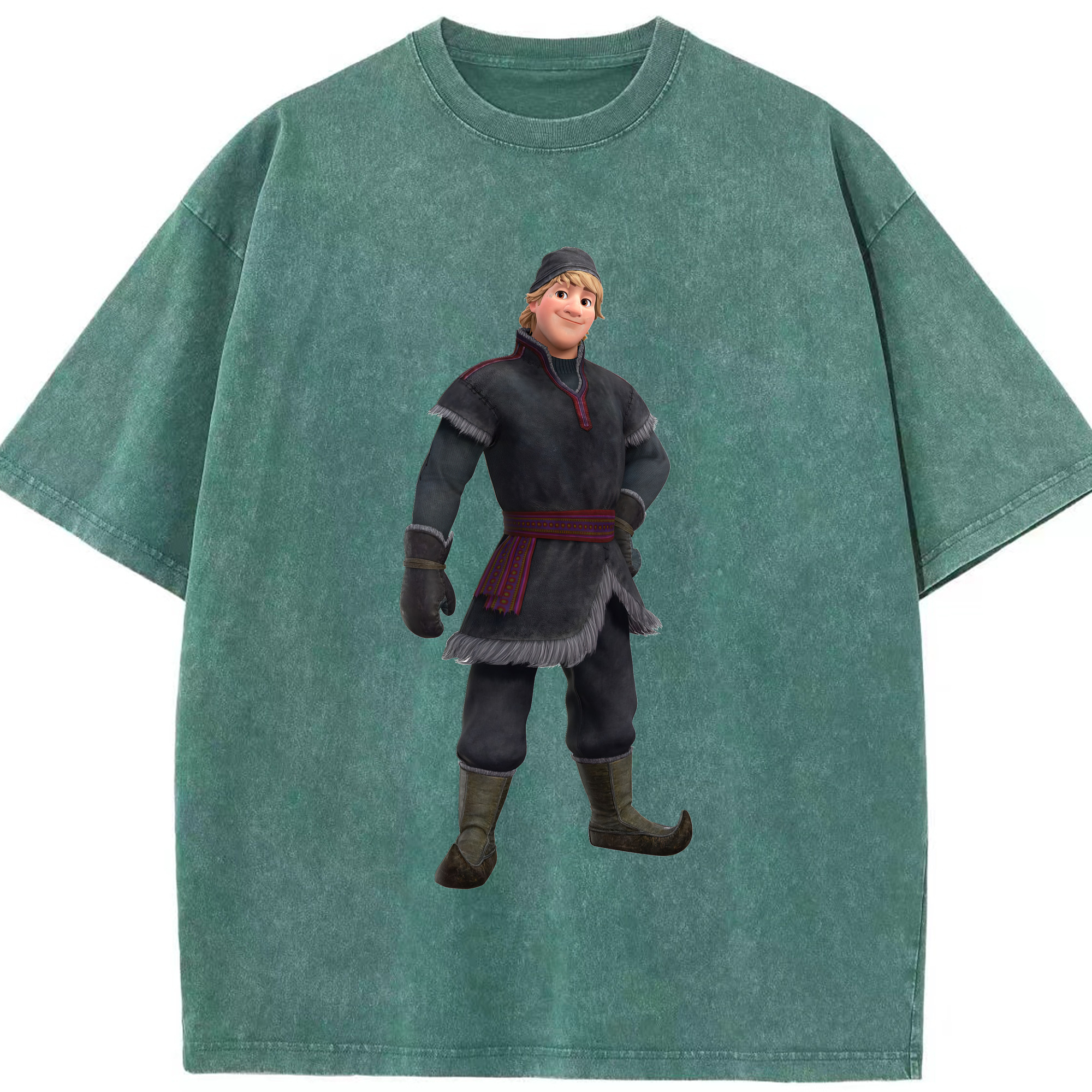 （画像用） アナと雪の女王 アンナ エルサ Frozen Anna Elsa 綿100% ヴィンテージ風 半袖Tシャツ（フロントプリント）